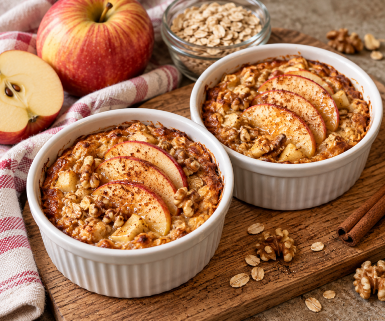 Baked oats pomme-cannelle : recette healthy d’automne facile
