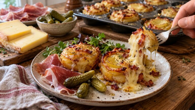 Mini tatins à la raclette fait maison