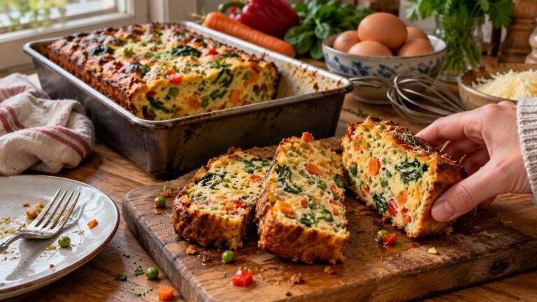 Cake salé légumes et œufs fait maison