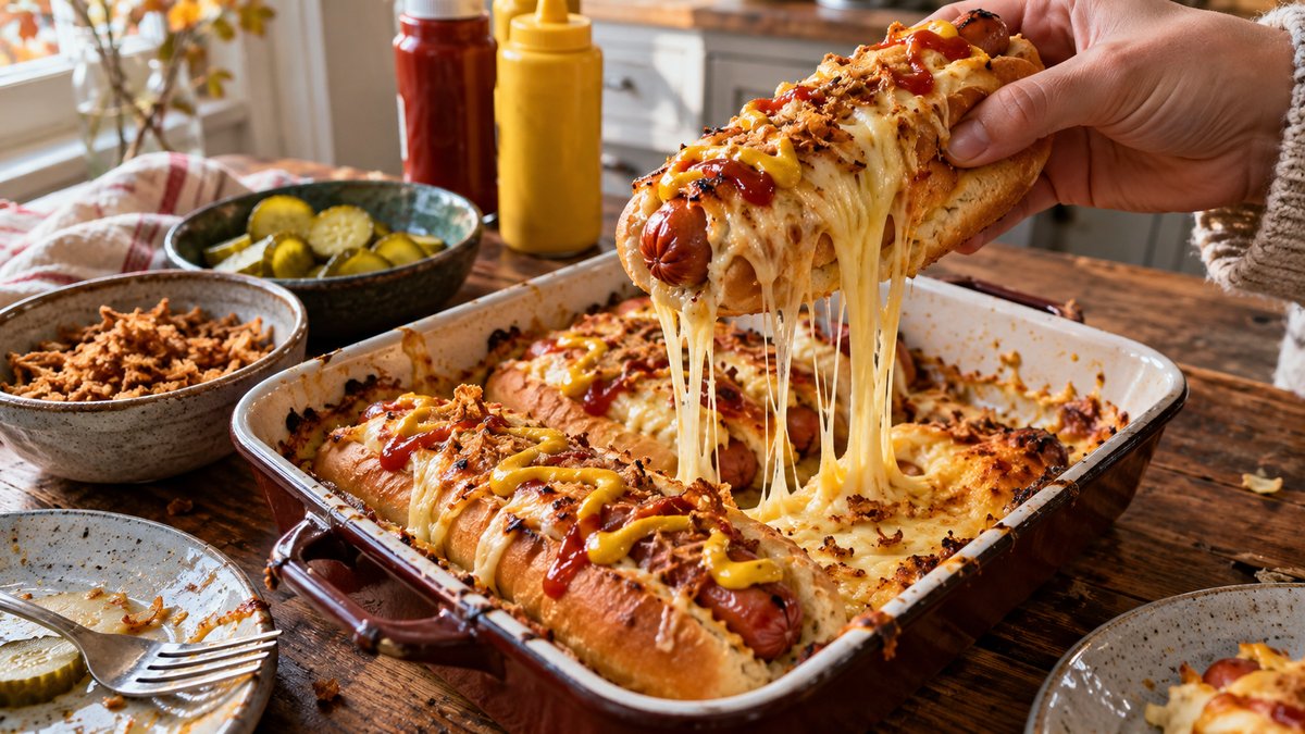 Hot dog au fromage filant fait maison