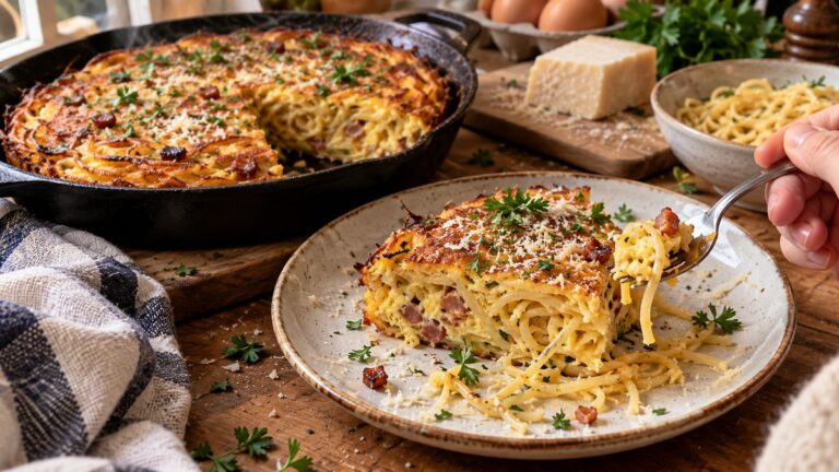 Frittata de restes de spaghettis fait maison