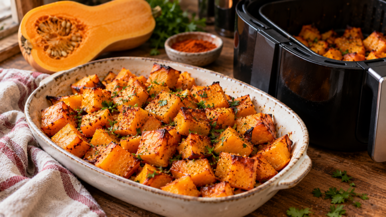 Butternut rôtie au air fryer : fondante et caramélisée en 20 minutes