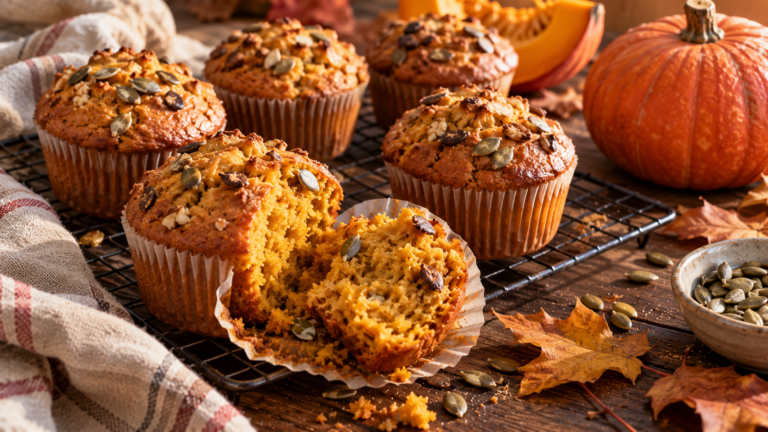 Muffins à la citrouille sans sucre : moelleux et parfaits pour Halloween