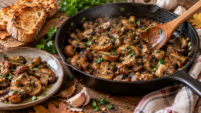 Poêlée de champignons à l’ail et au persil, comme chez grand-mère