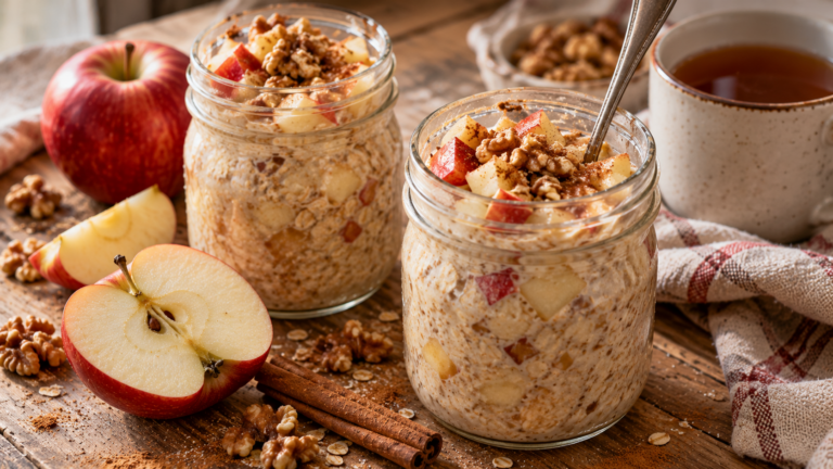 Overnight oats pomme-cannelle : 5 minutes le soir, prêt le matin