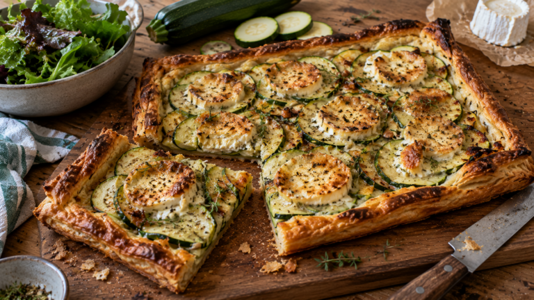 Tarte fine courgettes chèvre : la recette facile en 4 ingrédients